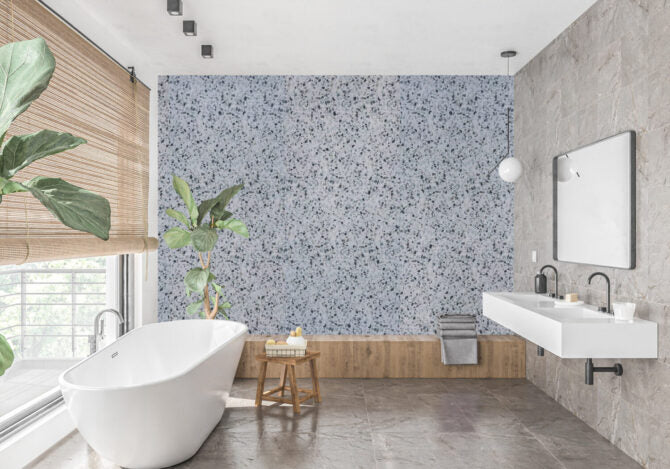 Blue Terrazzo Wet Wall Panel feature wall