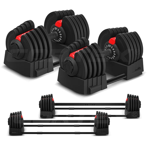 CORTEX Revolock V2 80kg Pair Set Adjustable Steel Dumbbell Barbell All-in-One