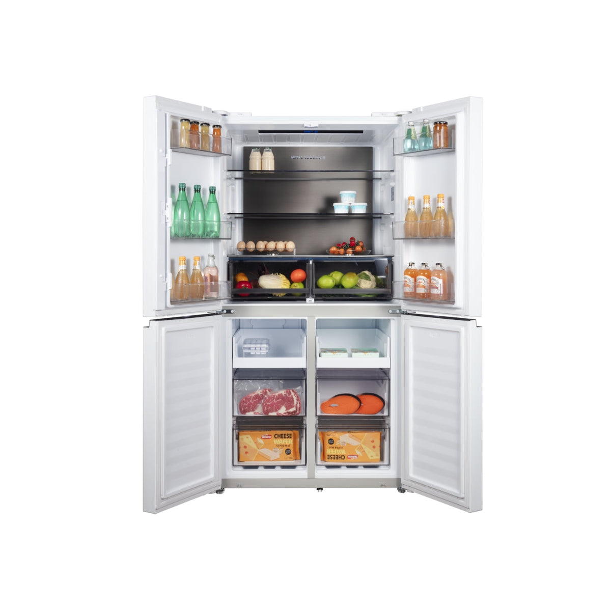 CHiQ 601L Quad Door Fridge White Steel CCD598NWS