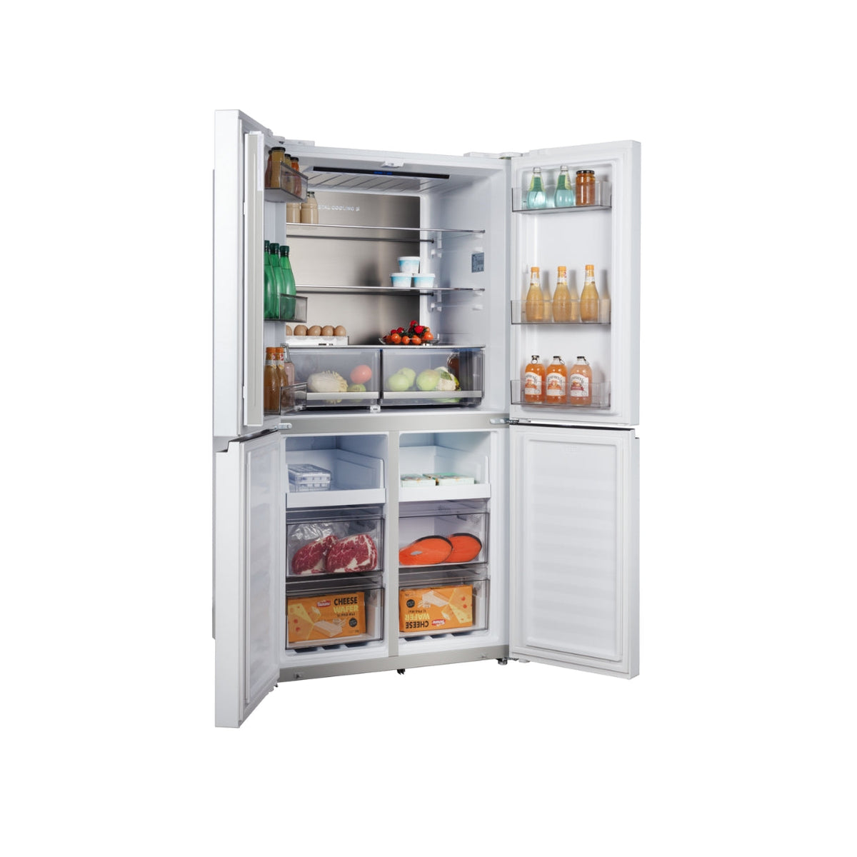CHiQ 601L Quad Door Fridge White Steel CCD598NWS
