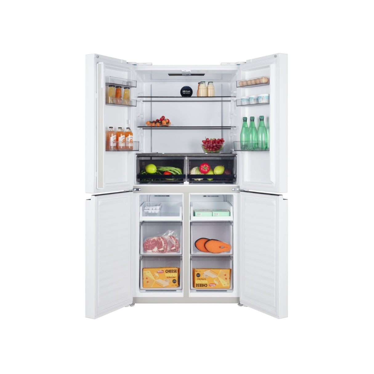 CHiQ 503L Quad Door Fridge White Steel CCD499NWS