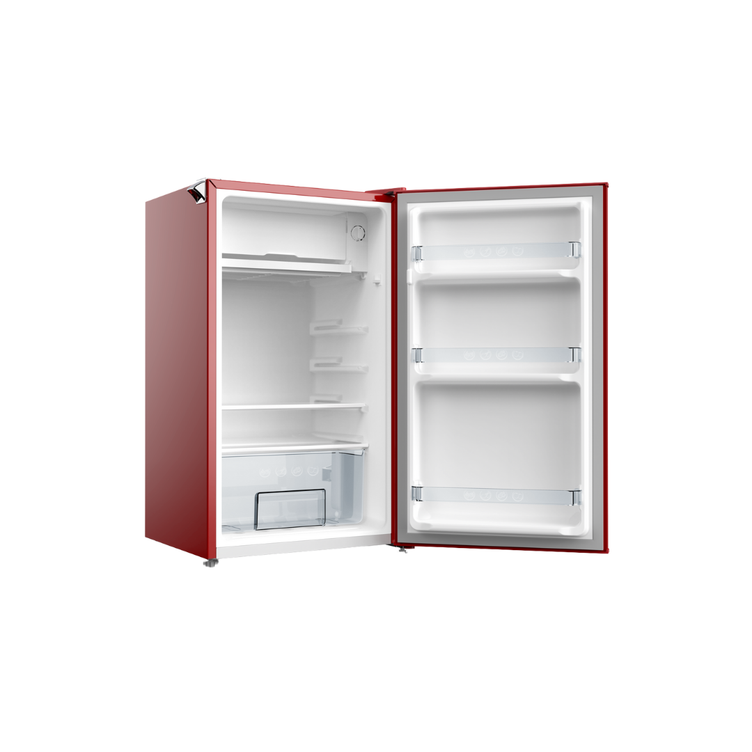 CHiQ 90L Retro Single Door Bar Fridge Red CRSR089DR1