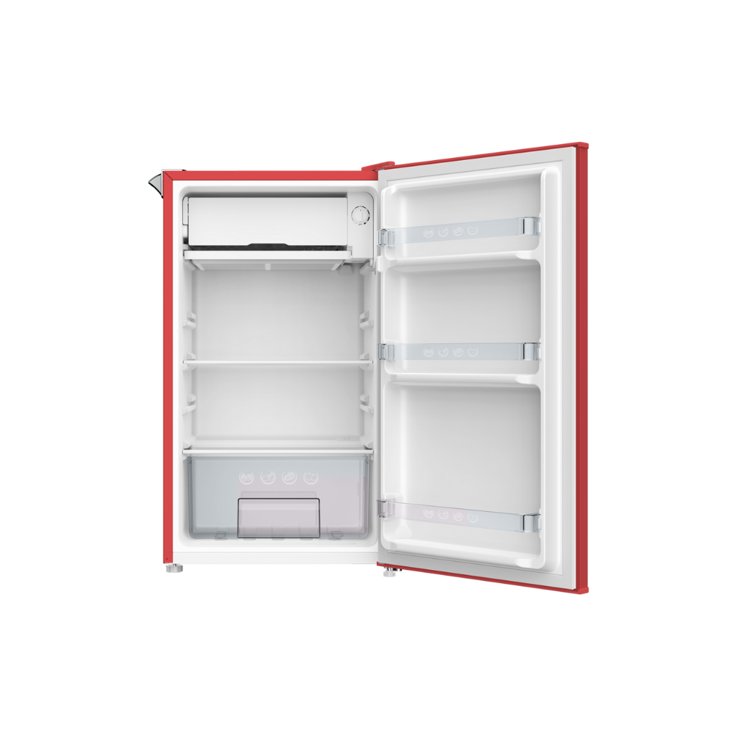CHiQ 90L Retro Single Door Bar Fridge Red CRSR089DR1