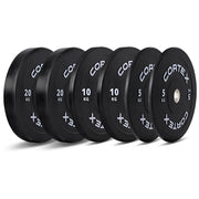 CORTEX 70kg Black Series V3 Rubber Olympic Bumper Plate Set A