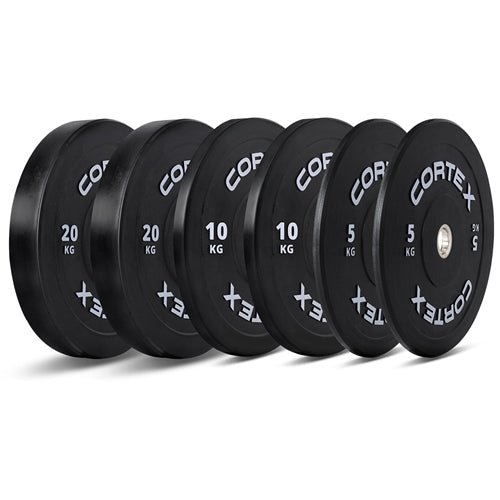CORTEX 70kg Black Series V3 Rubber Olympic Bumper Plate Set A