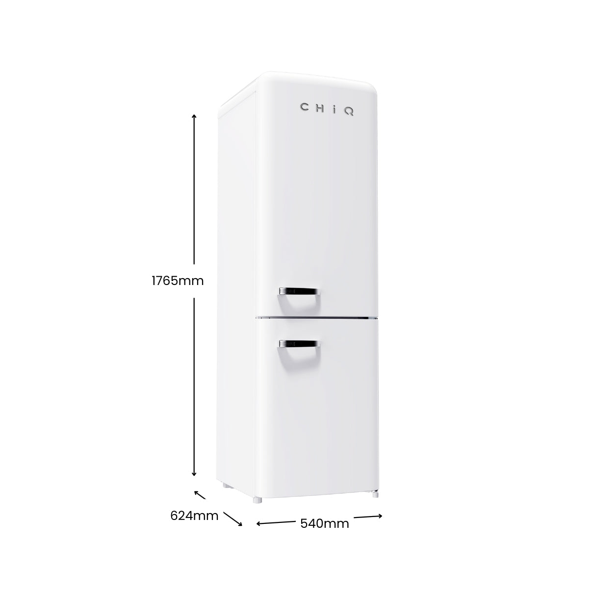 CHiQ 231L Bottom Mount Retro Fridge White CRBM227NW3