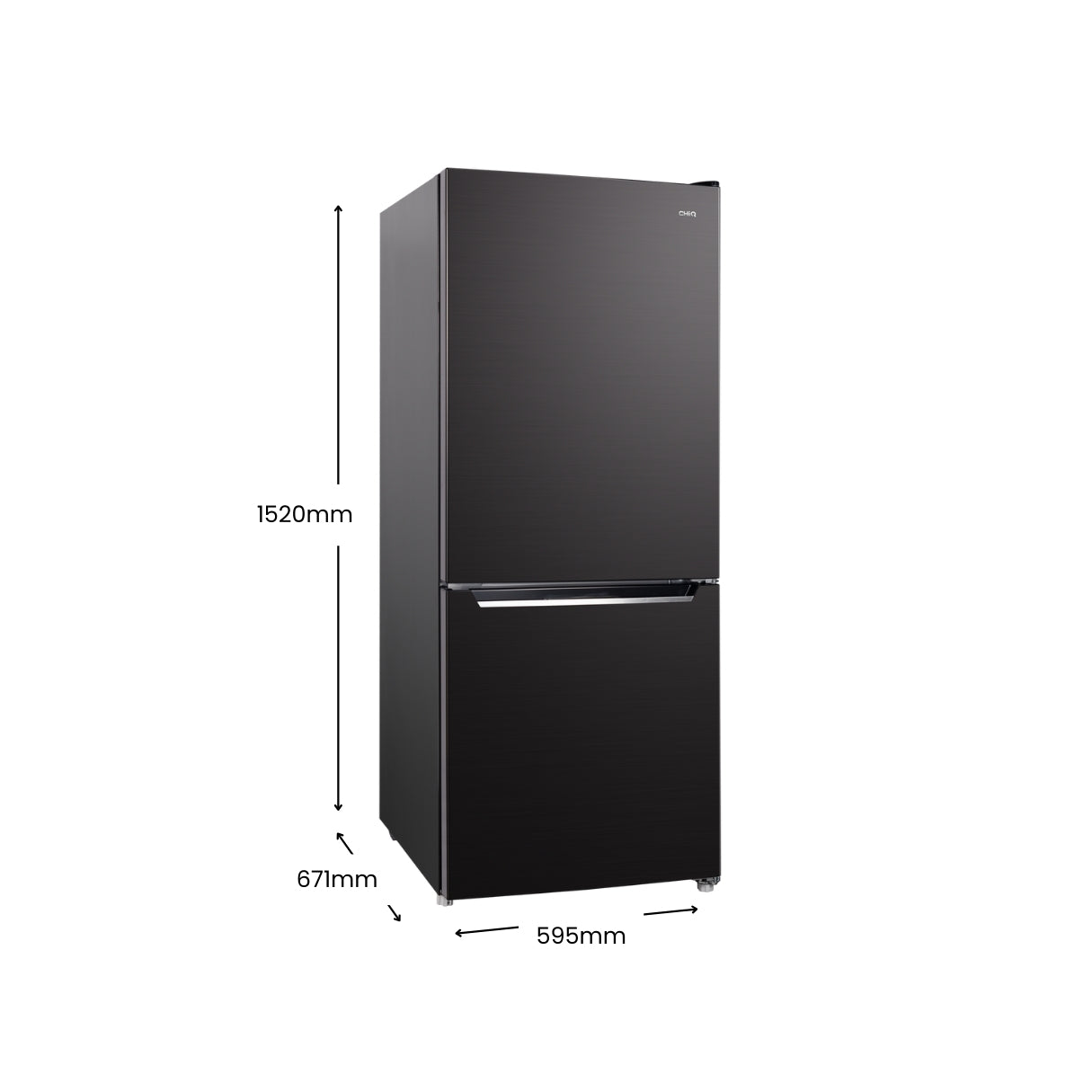 CHiQ 283L Bottom Mount Fridge Black Steel CBM282NBS5E