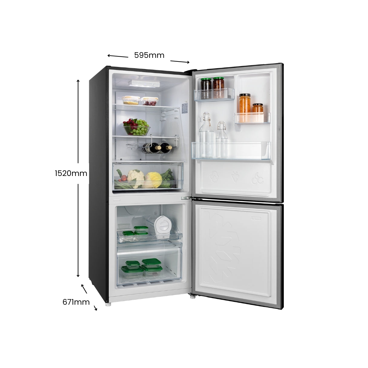 CHiQ 283L Bottom Mount Fridge Black CBM280NB3