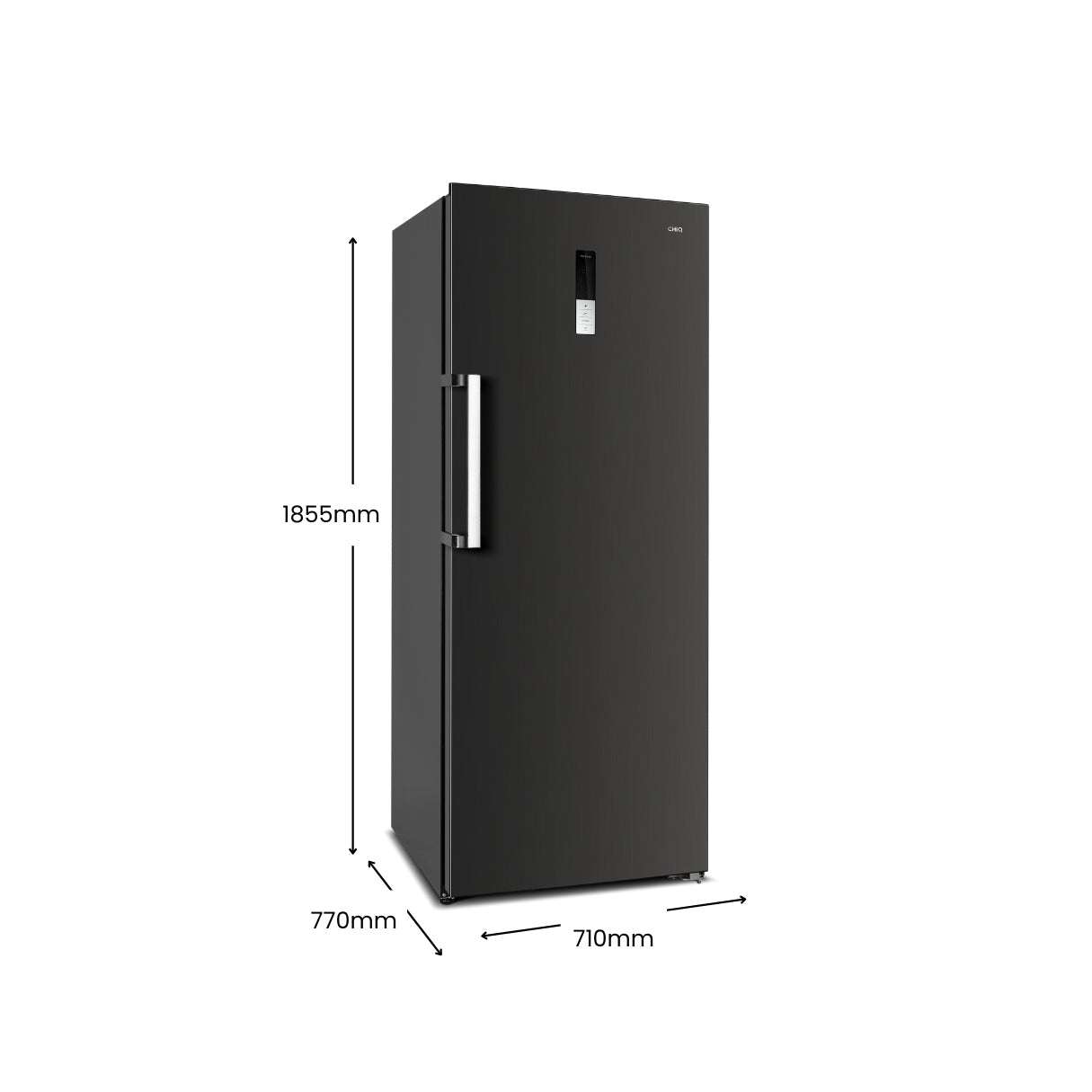 CHiQ 380L Hybrid Vertical Freezer Right Hinge Black Steel CSH379NBSR3