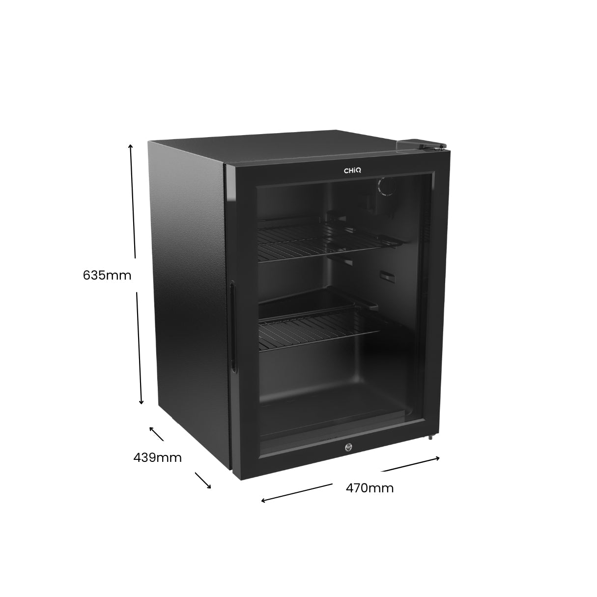 CHiQ 64L Beverage Centre Glass Door With Black Frame CBC064BG