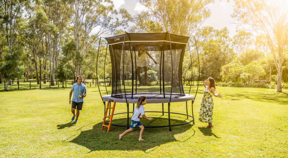 Vuly Shade Cover Pro on trampoline