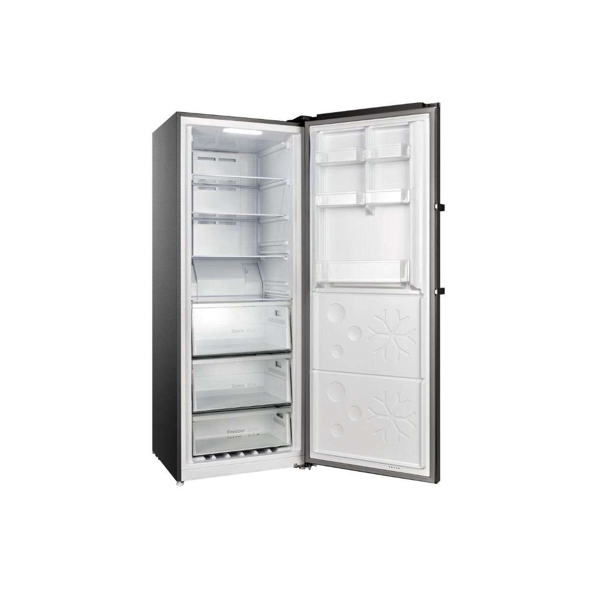 CHiQ 380L Hybrid Vertical Freezer Right Hinge Black Steel CSH379NBSR3