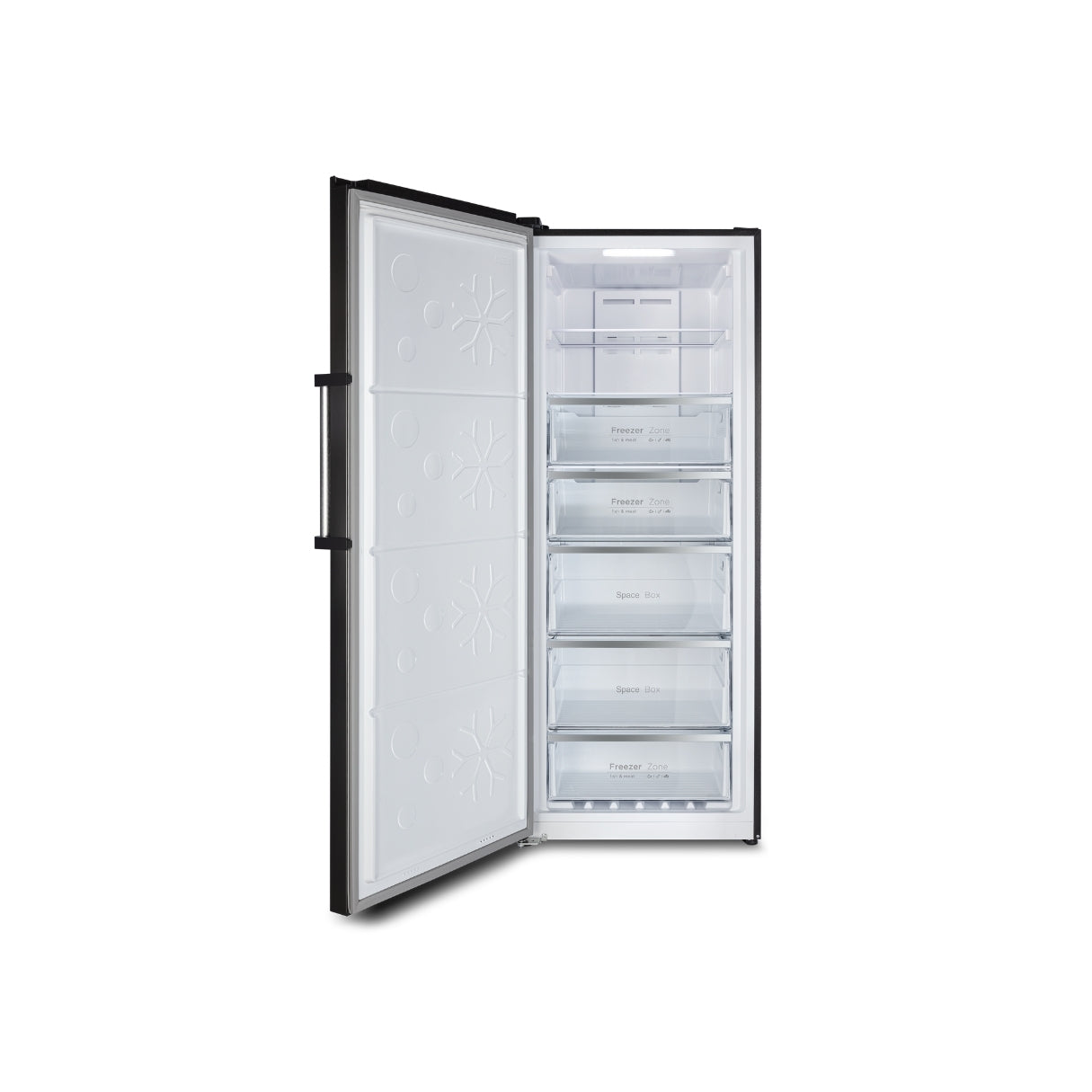 CHiQ 380L Hybrid Vertical Freezer Left Hinge Black Steel