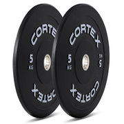 CORTEX Black Series V3 Rubber Olympic Bumper Plate 50mm 5kg (2 Pack)