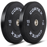 CORTEX Black Series V3 Rubber Olympic Bumper Plate 50mm 15kg (2 Pack)