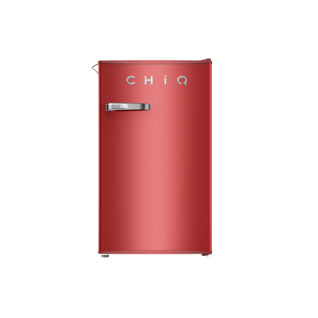 CHiQ 90L Retro Single Door Bar Fridge Red CRSR089DR1