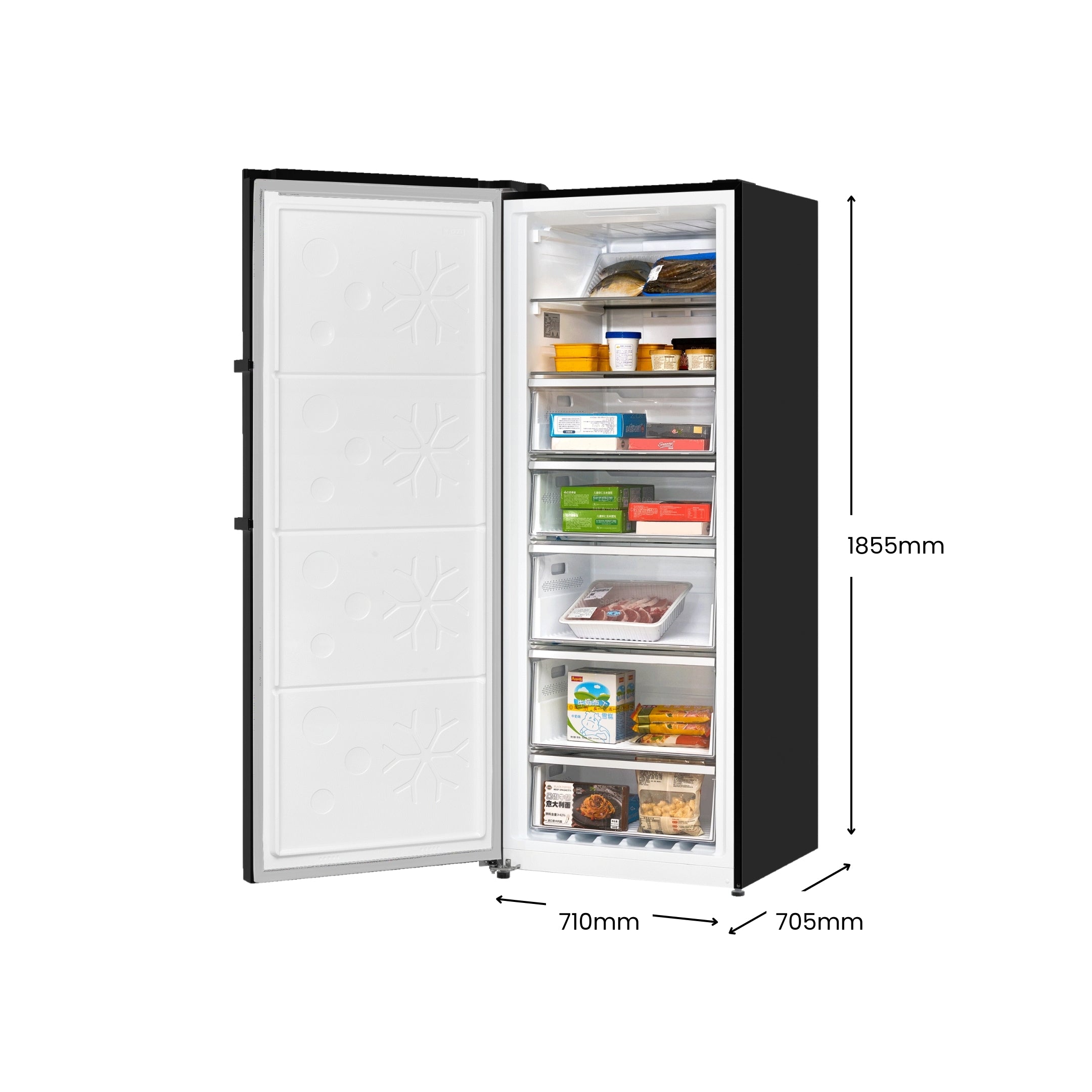 CHiQ 380L Hybrid Vertical Freezer Black Steel