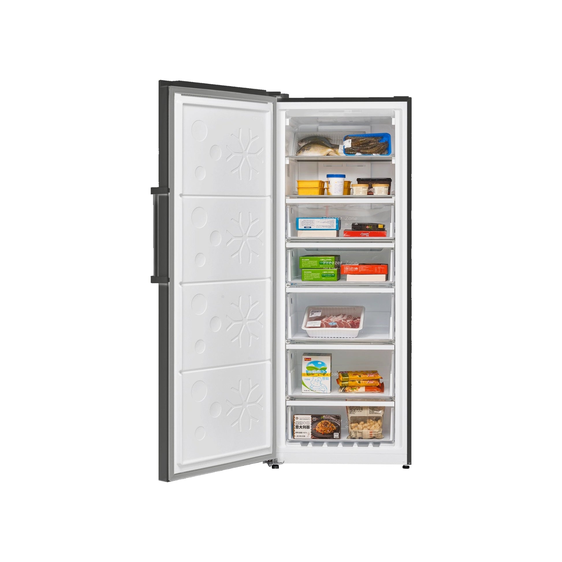 CHiQ 380L Hybrid Vertical Freezer Black Steel