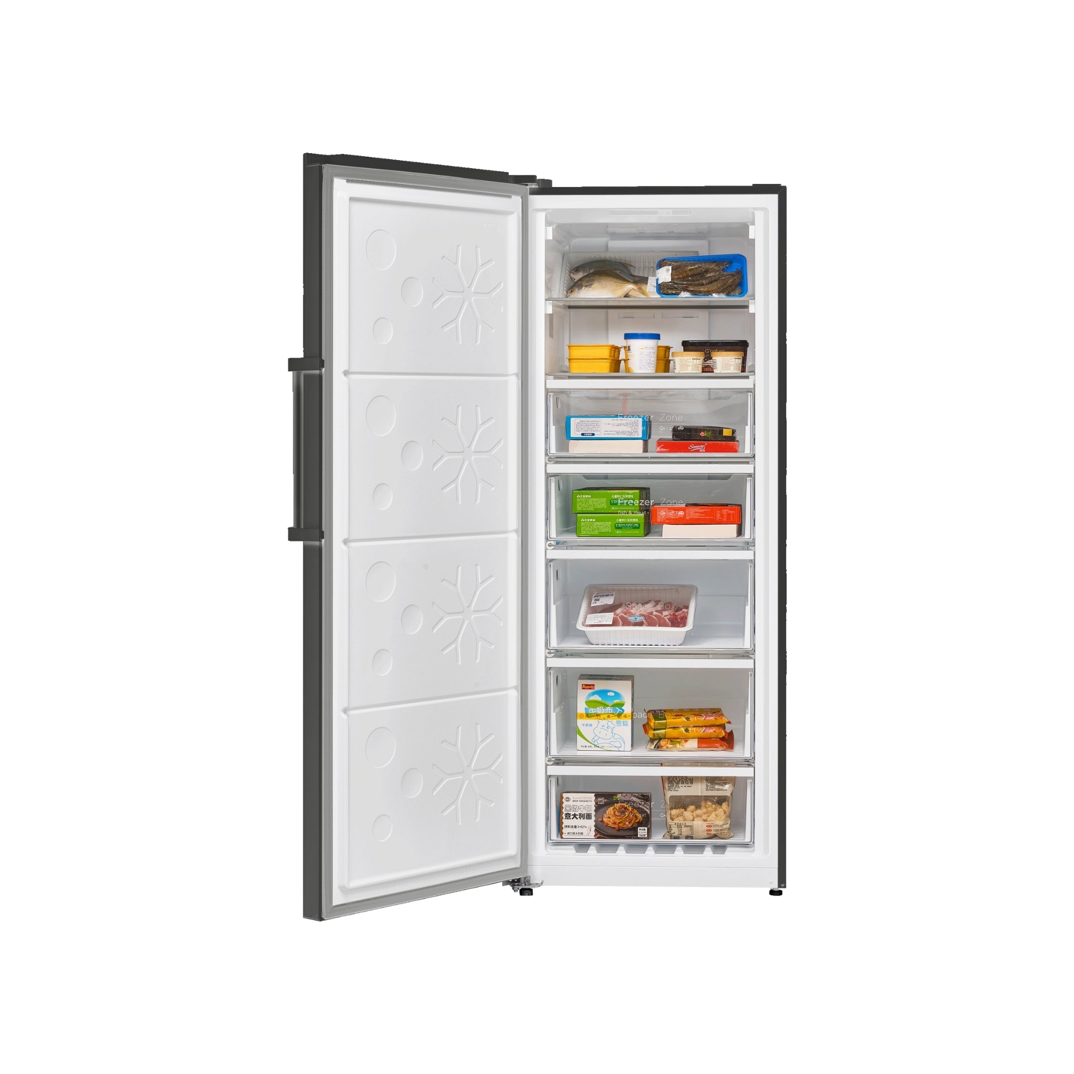 CHiQ 380L Hybrid Vertical Freezer Black Steel