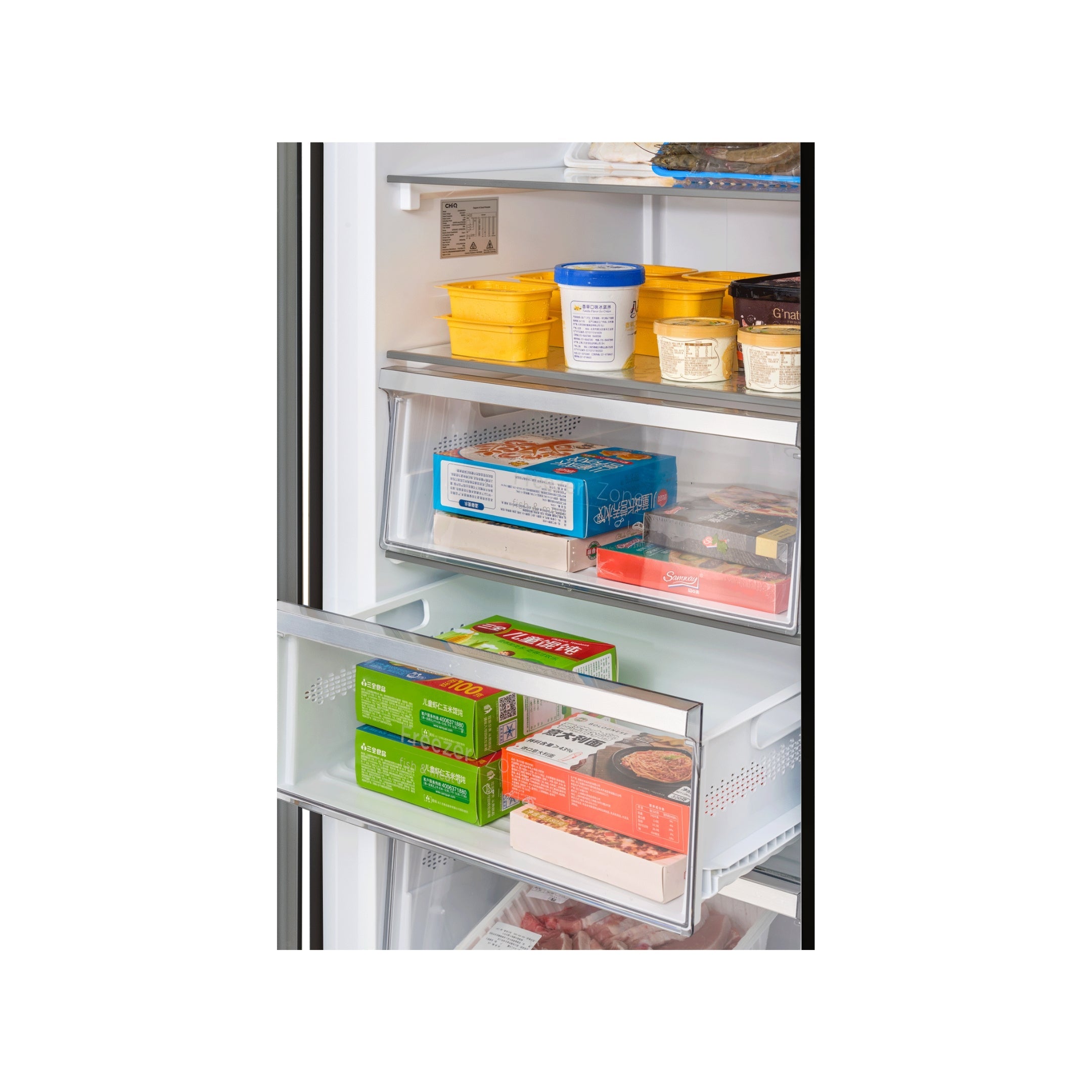 CHiQ 380L Hybrid Vertical Freezer Black Steel