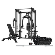 Cortex PR-5 Folding Power Rack with 130kg Olympic Bumper Weight, Bar & Bench Set