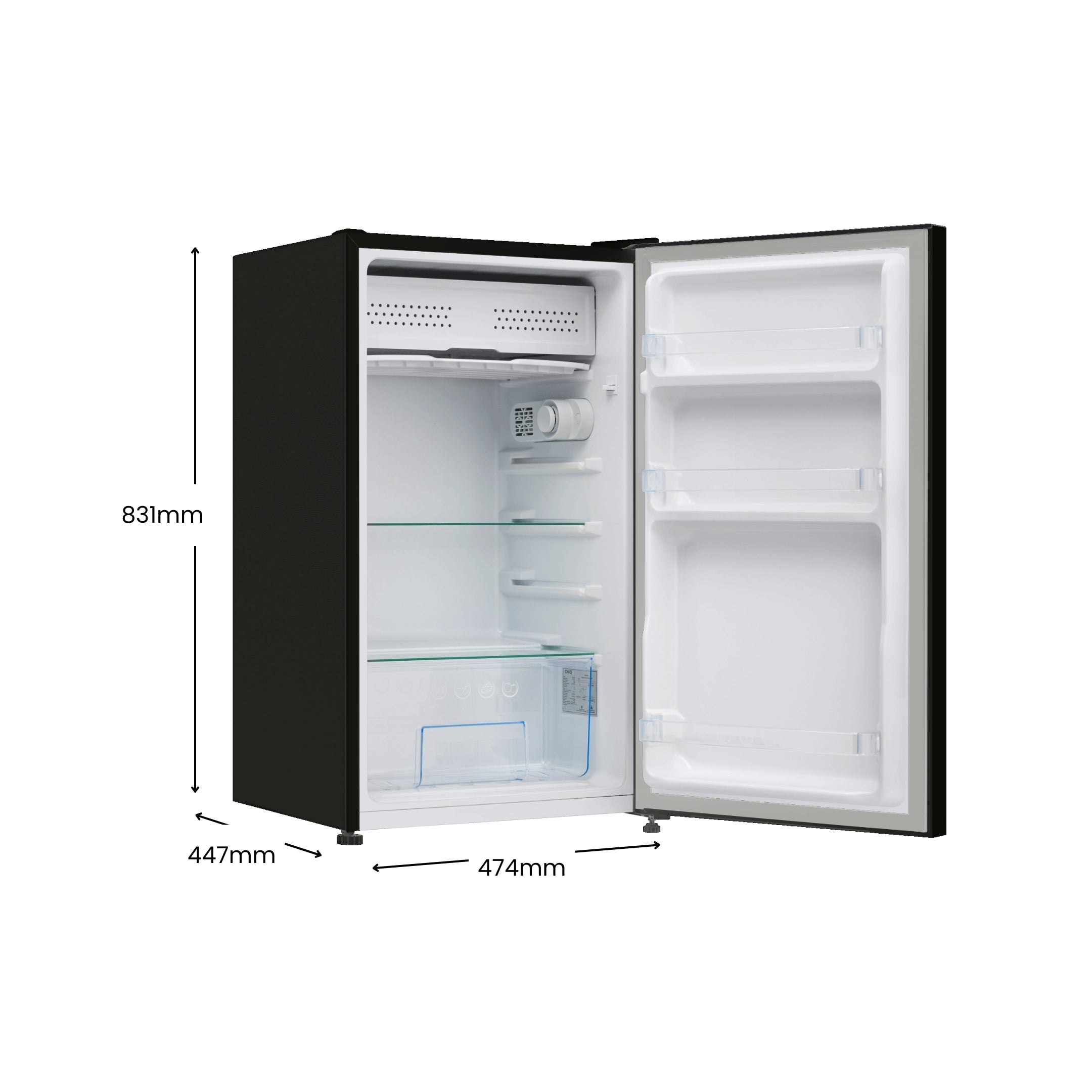 CHiQ 90L Single Door Bar Fridge Black CSR091DB