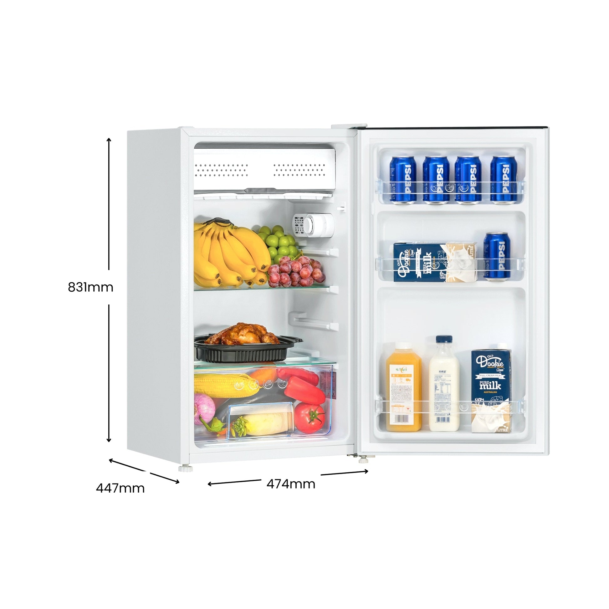 CHiQ 90L Single Door Bar Fridge White - view 2