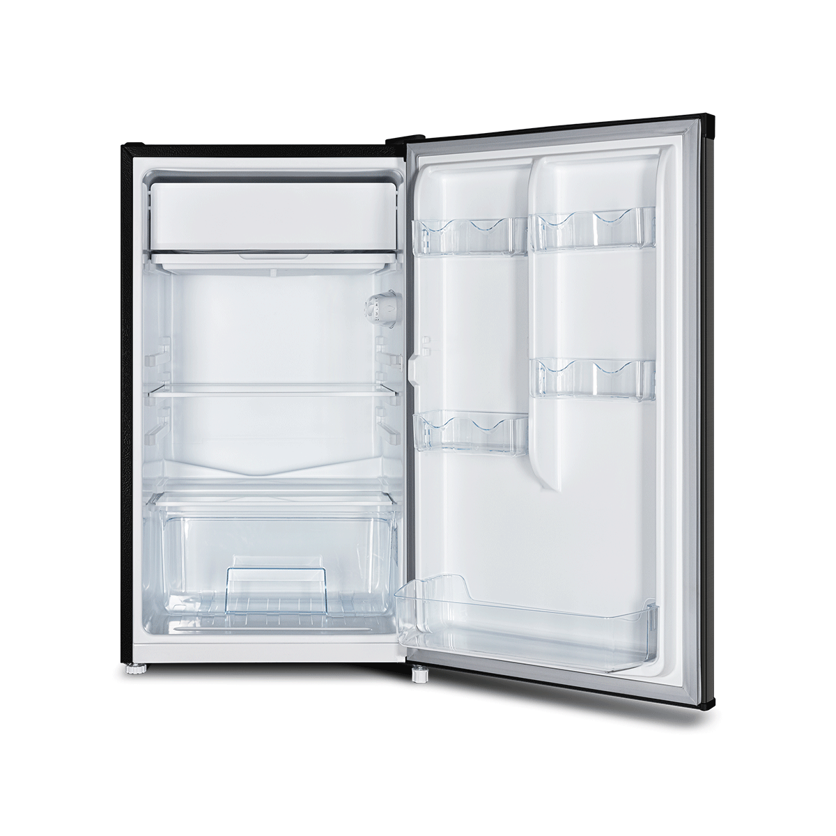 CHiQ 125L Single Door Bar Fridge Black Steel CSR124DBS