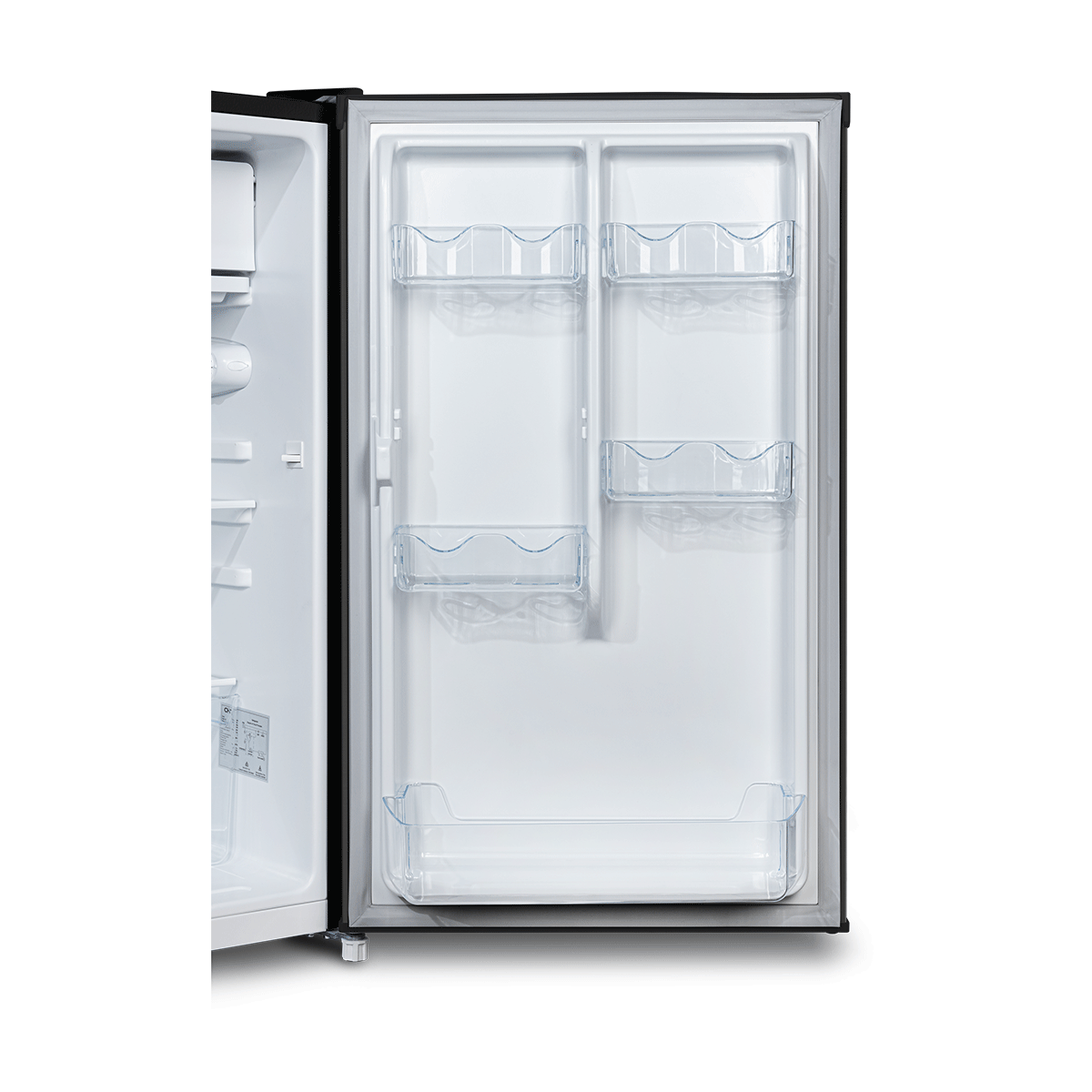 CHiQ 125L Single Door Bar Fridge Black Steel CSR124DBS