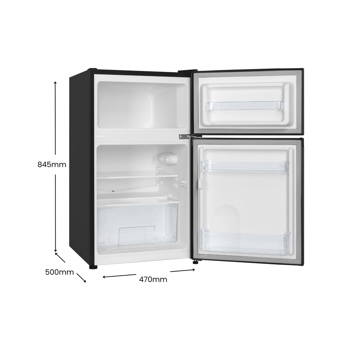 CHiQ 86L Two Door Bar Fridge Black CTM085DB - image 2