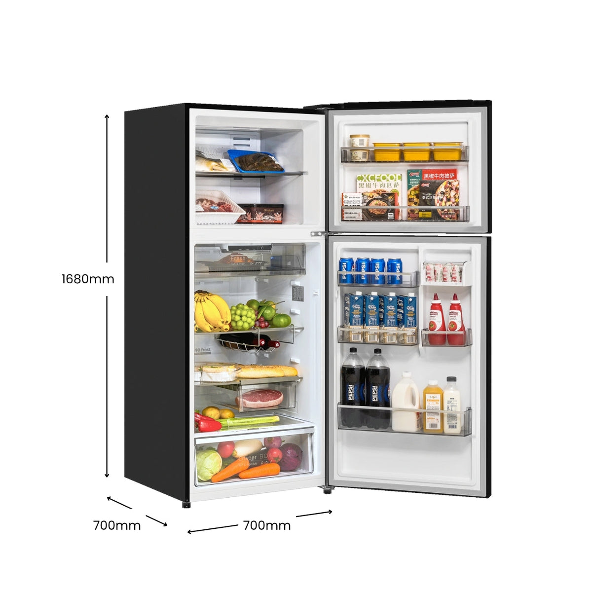 CHiQ 410L Top Mount Fridge Black CTM407NB4 - image 2