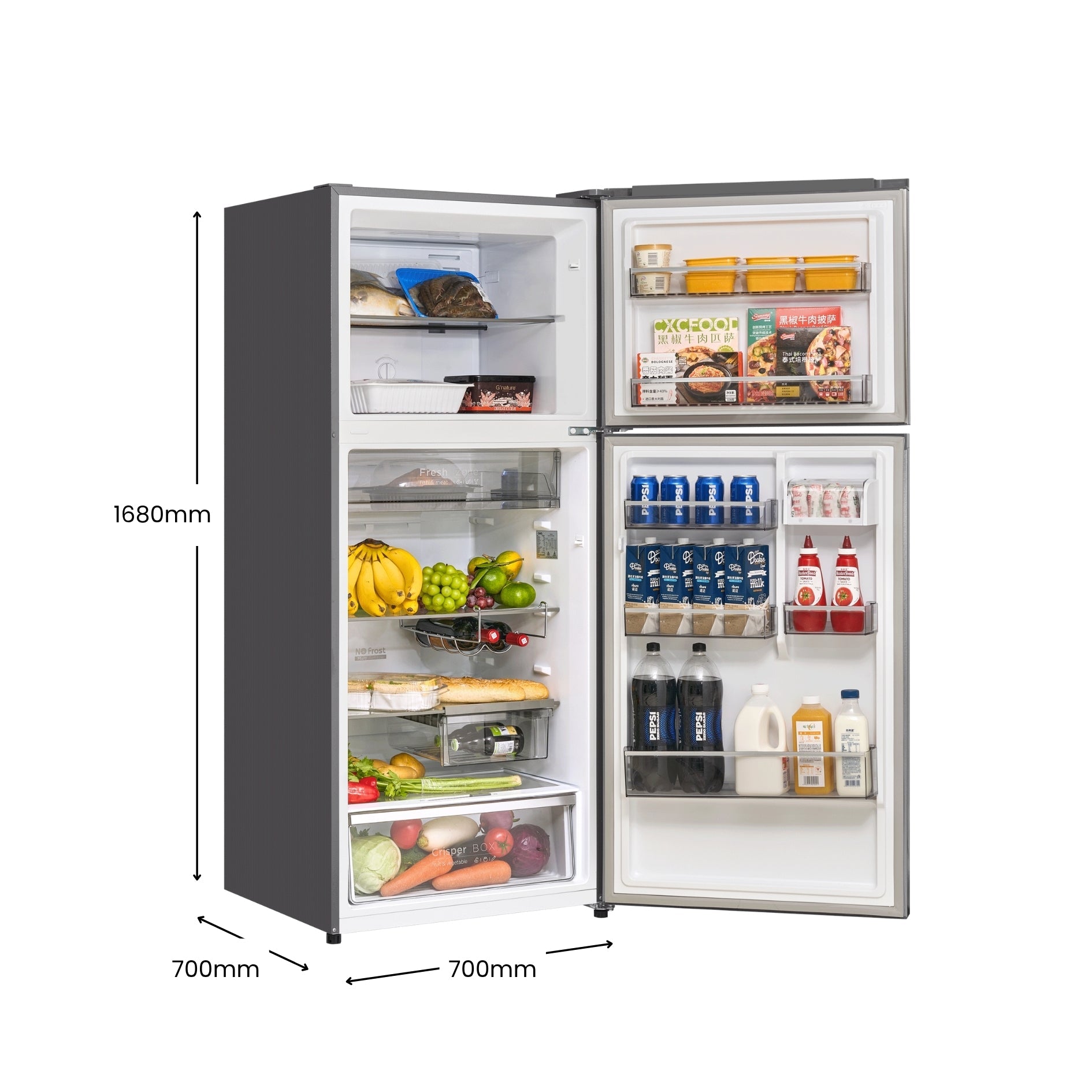 CHiQ 410L Top Mount Fridge Stainless Steel (2025) CTM408NSS5E