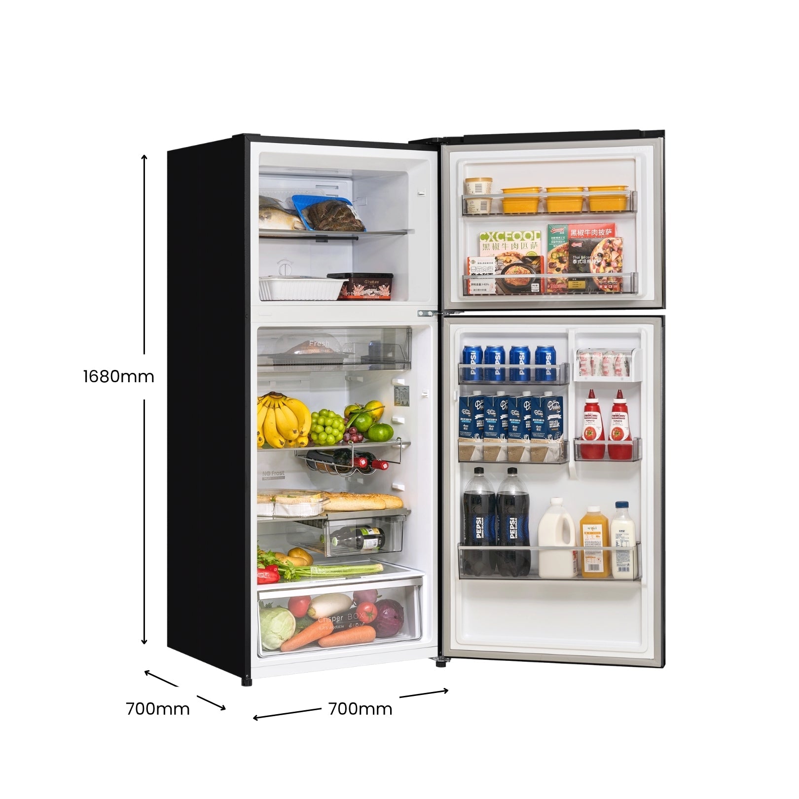 CHiQ 410L Top Mount Fridge Black Steel (2025) CTM409NBS5E