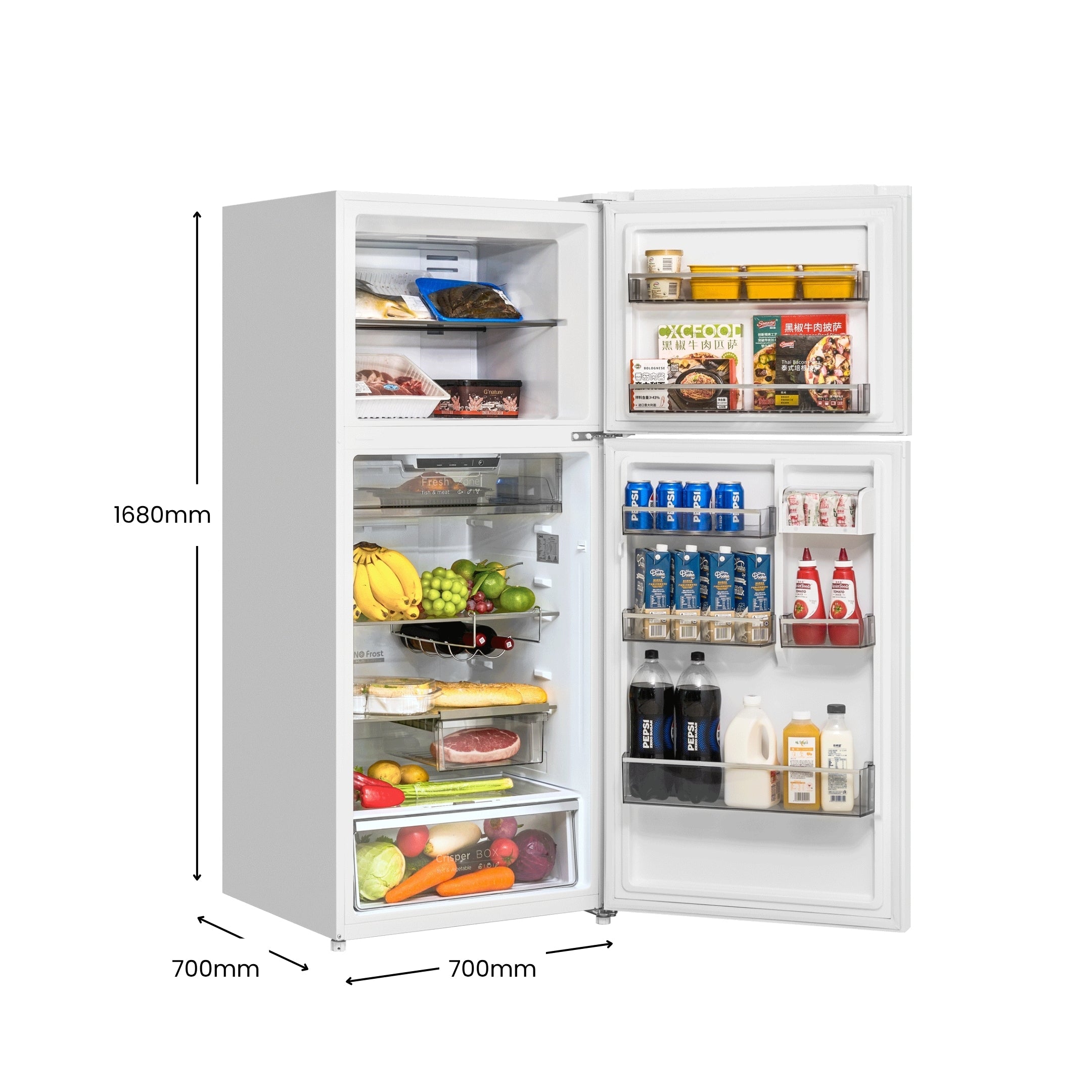 CHiQ 410L Top Mount Fridge White CTM410NW4