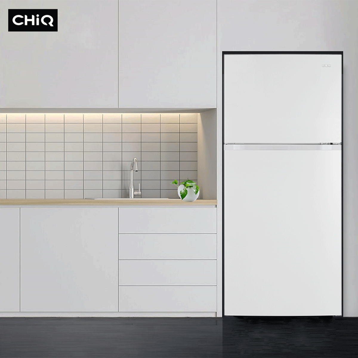 CHiQ 410L Top Mount Fridge White