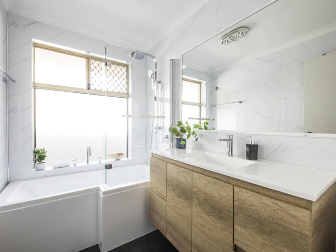 Carrara bathroom panels
