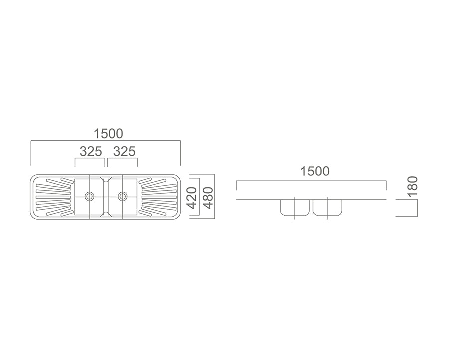 DANTE Double Bowl Sink and Drainer