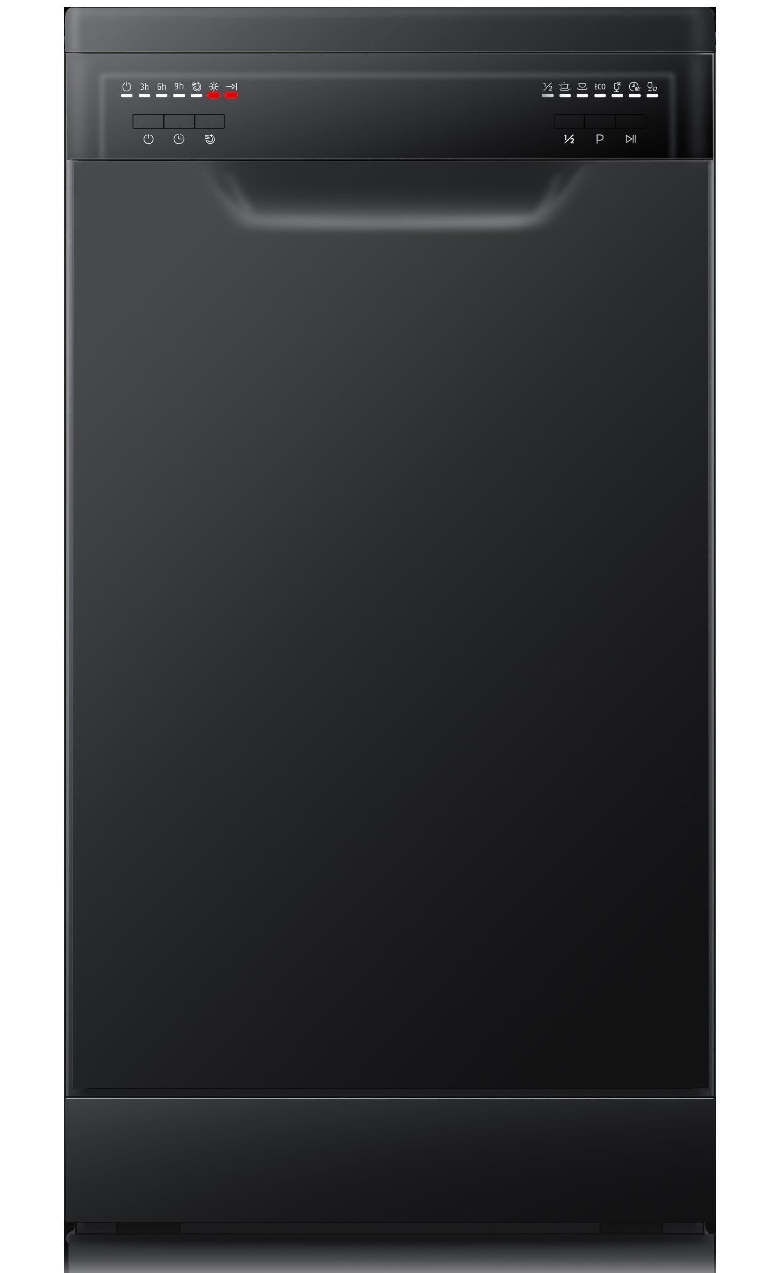 BLACK FREESTANDING DISHWASHER - 450MM 9 PLACE SETTINGS