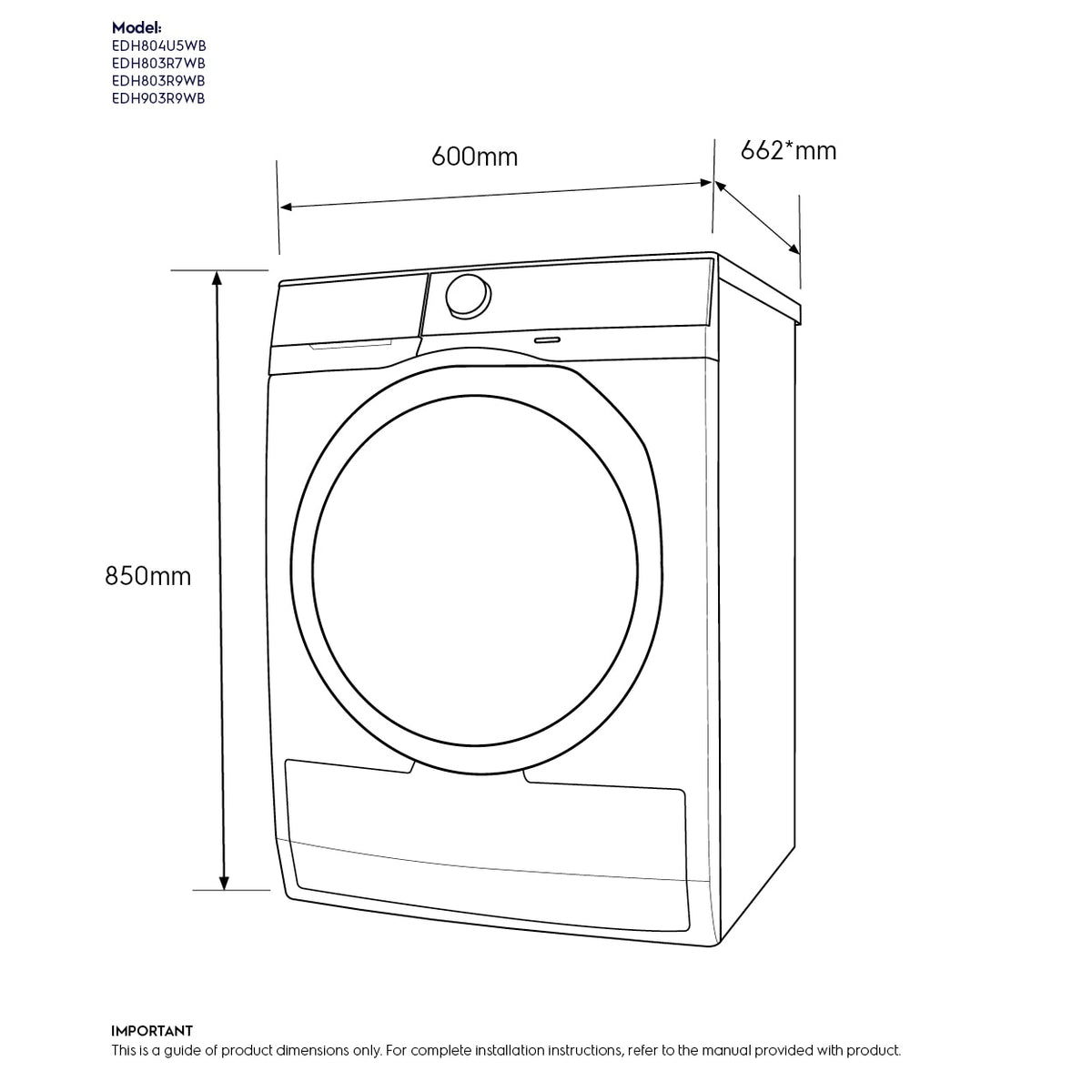 Electrolux 8kg UltimateCare 500 Heat Pump Dryer EDH804U5WB - lifestyle