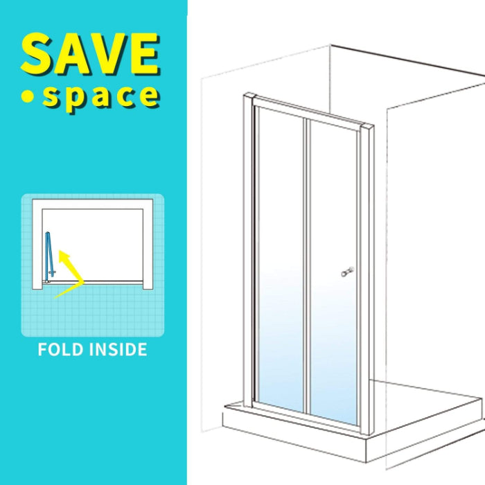 Folding Shower Screen Enclosure Space Saving Fits