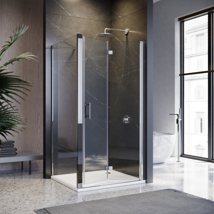 Frameless Bifold Pivot Shower Screen Shower Enclosure 860-1000mm