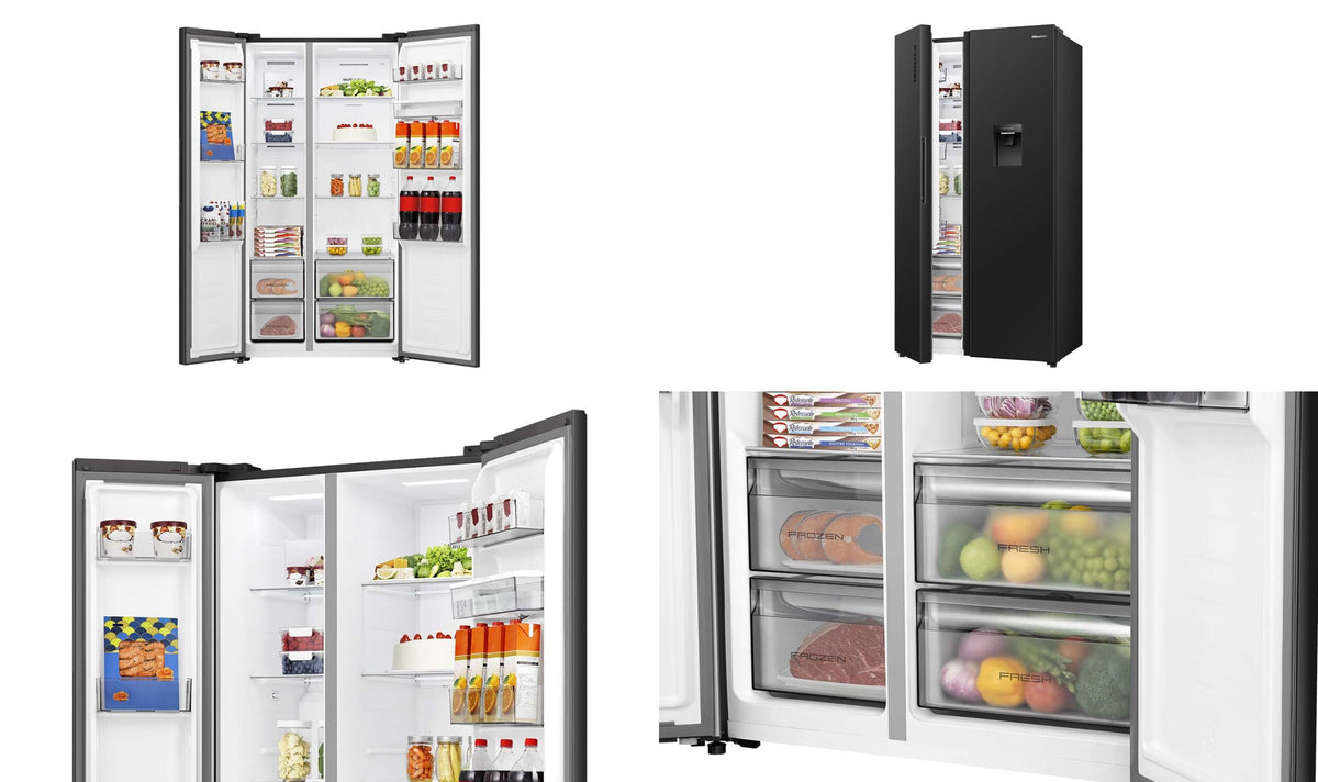 Hisense 541L PureFlat Side by Side Fridge Black - image 2