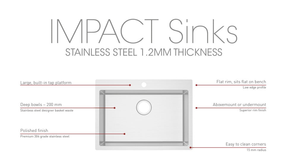 IMPACT 49L Sink with Tap Hole