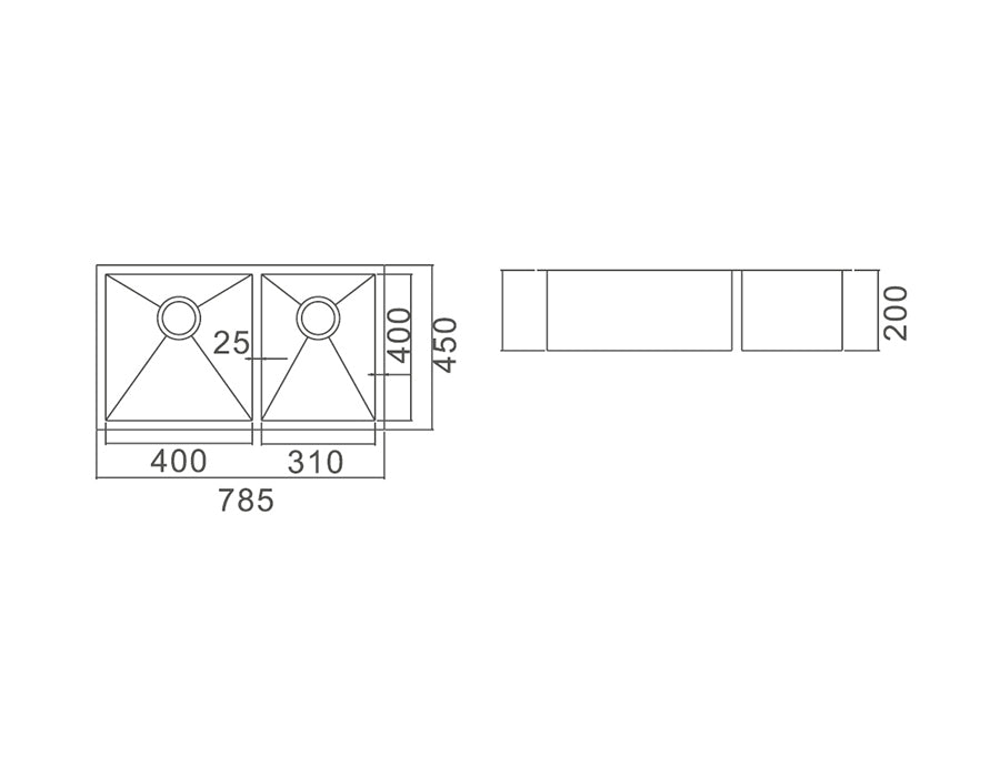 IMPACT Double Bowl Undermount Sink SS 4031A
