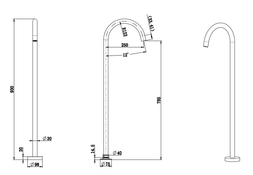 JESS Floor Standing Bath Filler