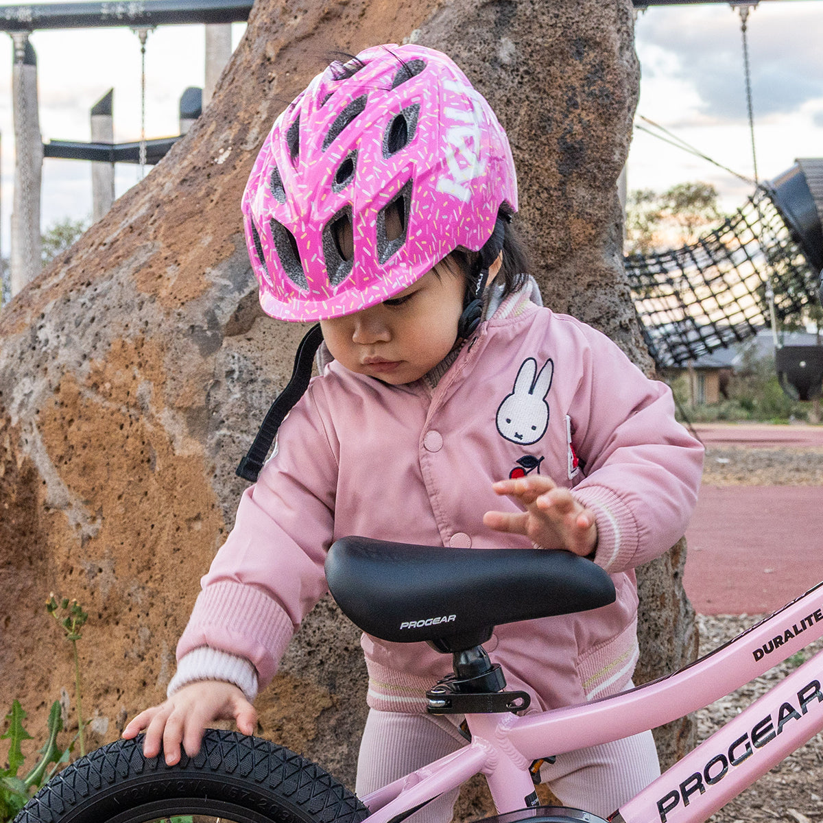 Kali Chakra Child Kids Helmet -  Sprinkles Pink