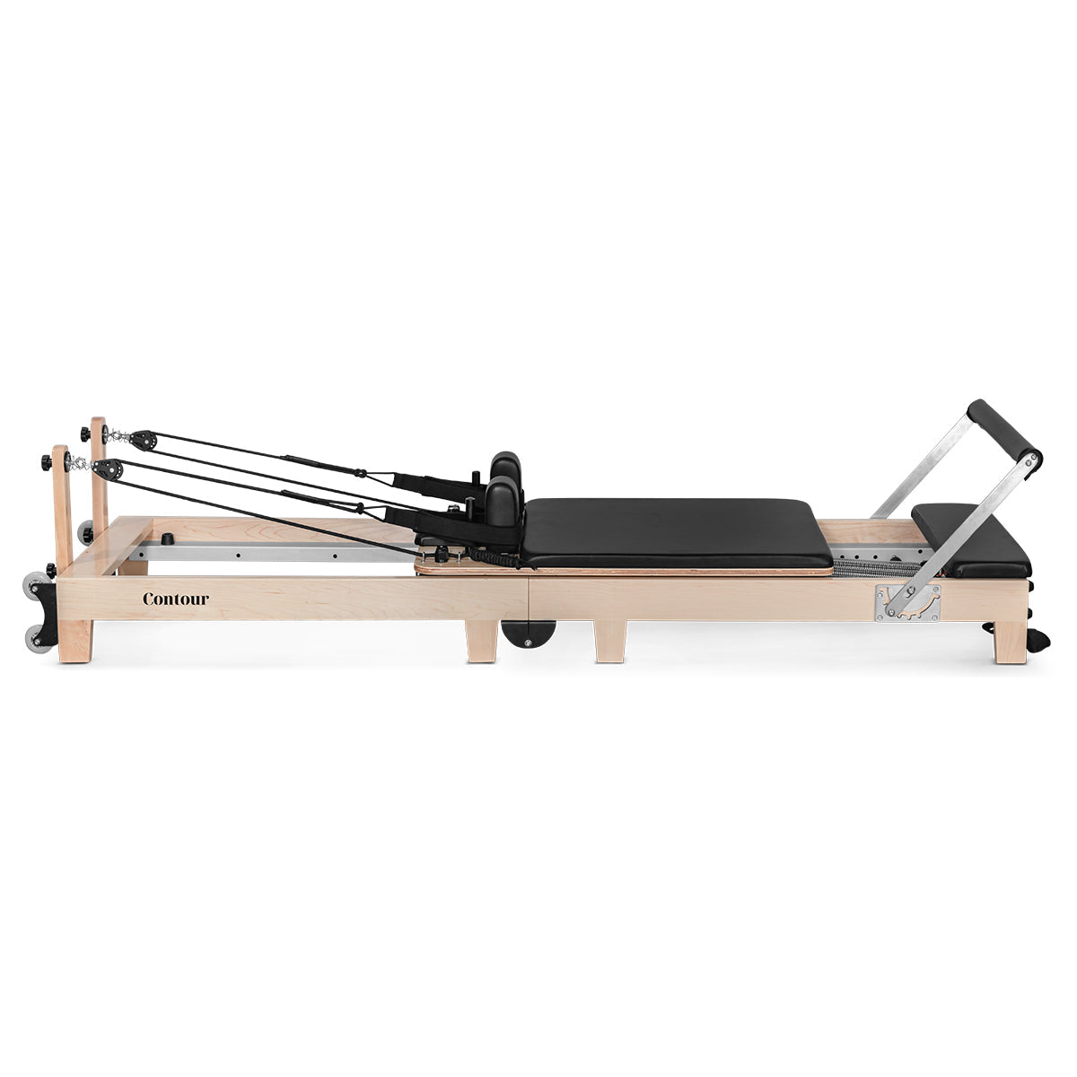 Contour Folding Wooden Pilates Reformer Machine (Black)
