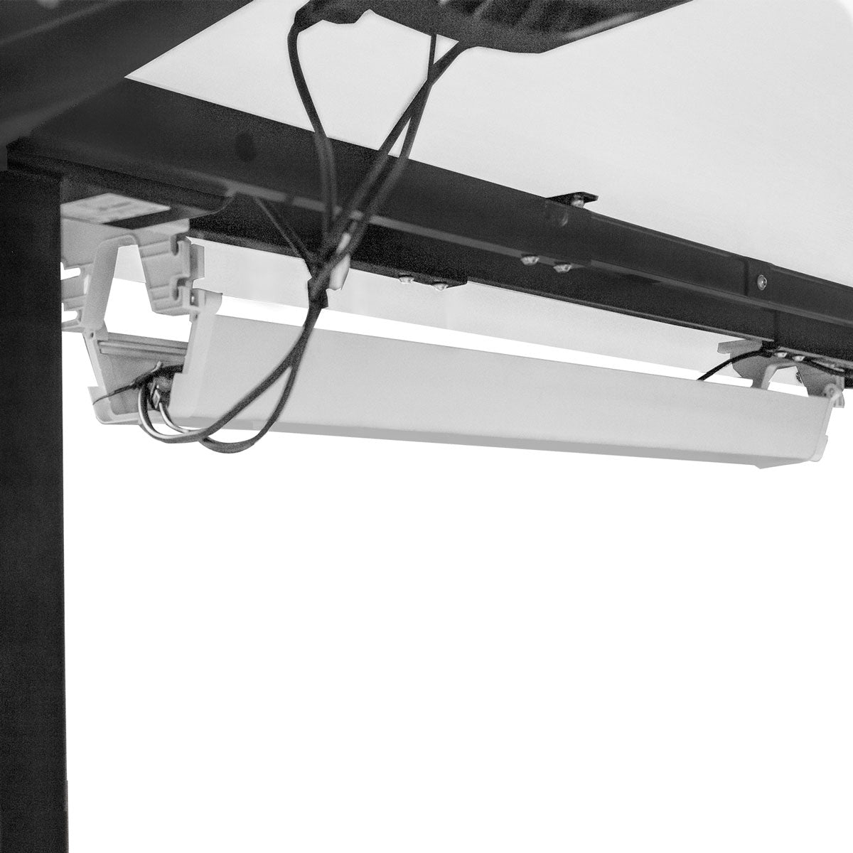 V-Fold Treadmill with ErgoDesk Automatic White Standing Desk 1500mm + Cable Management Tray