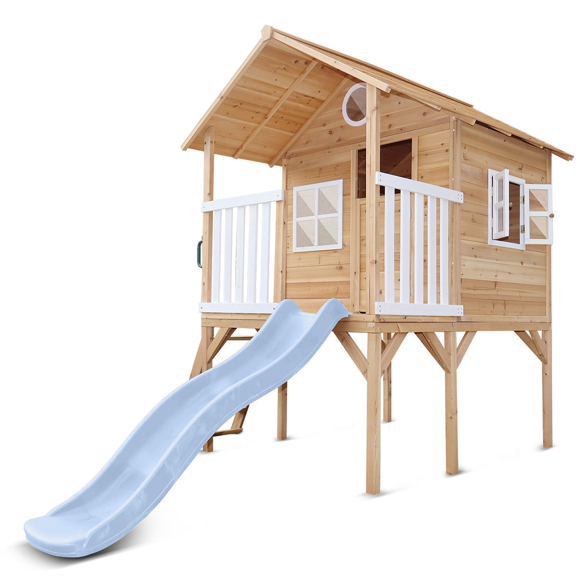 Archie Cubby House - Elevated with 1.8m Pastel Blue Slide