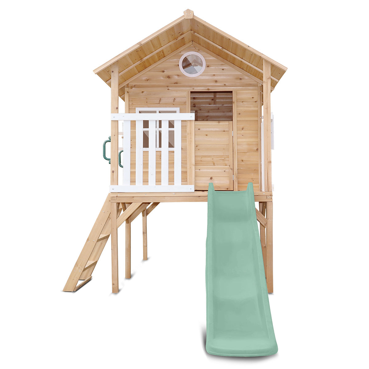 Archie Cubby House - Elevated with 1.8m Pastel Green Slide